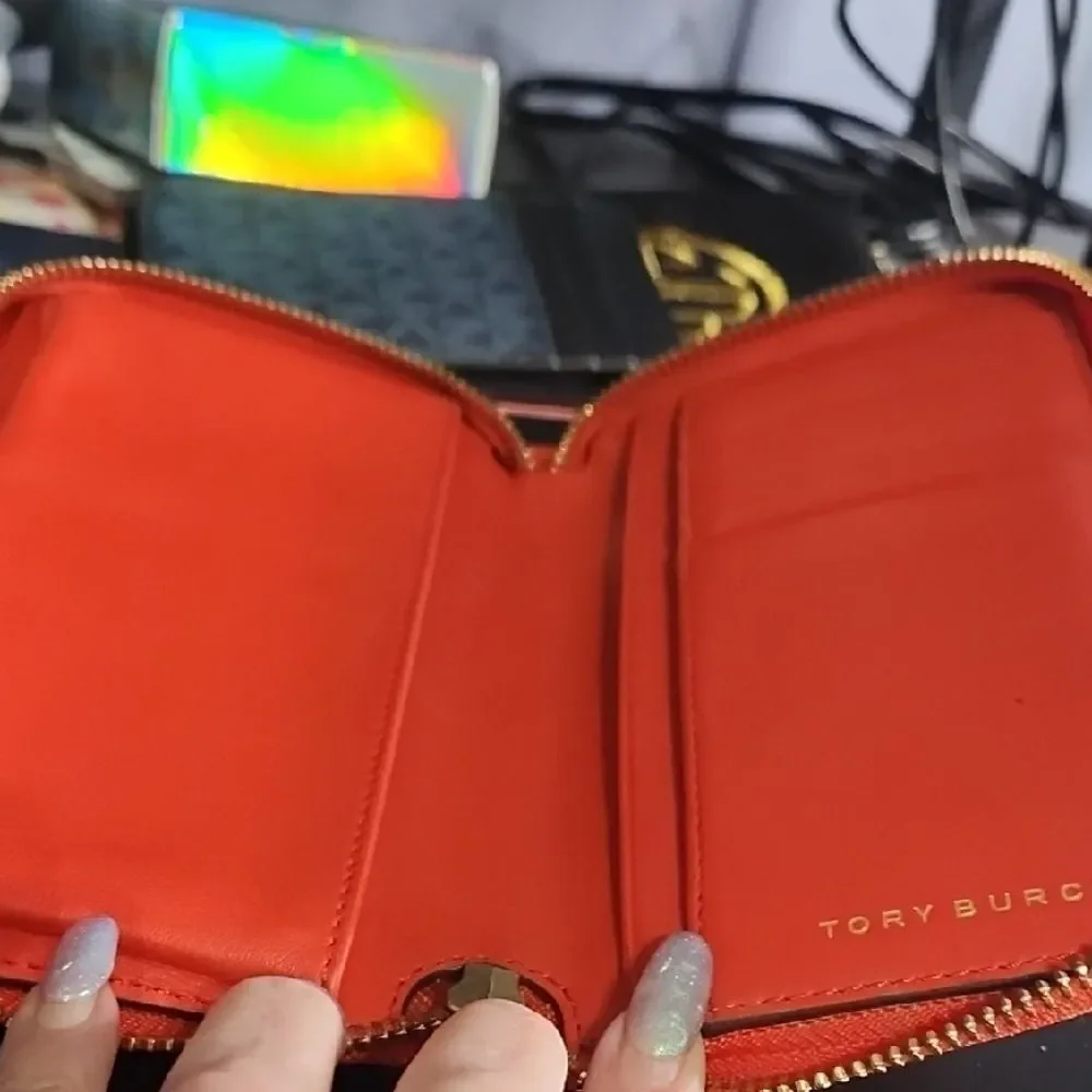 Tory Burch Orange Wristlet with Gold Accent